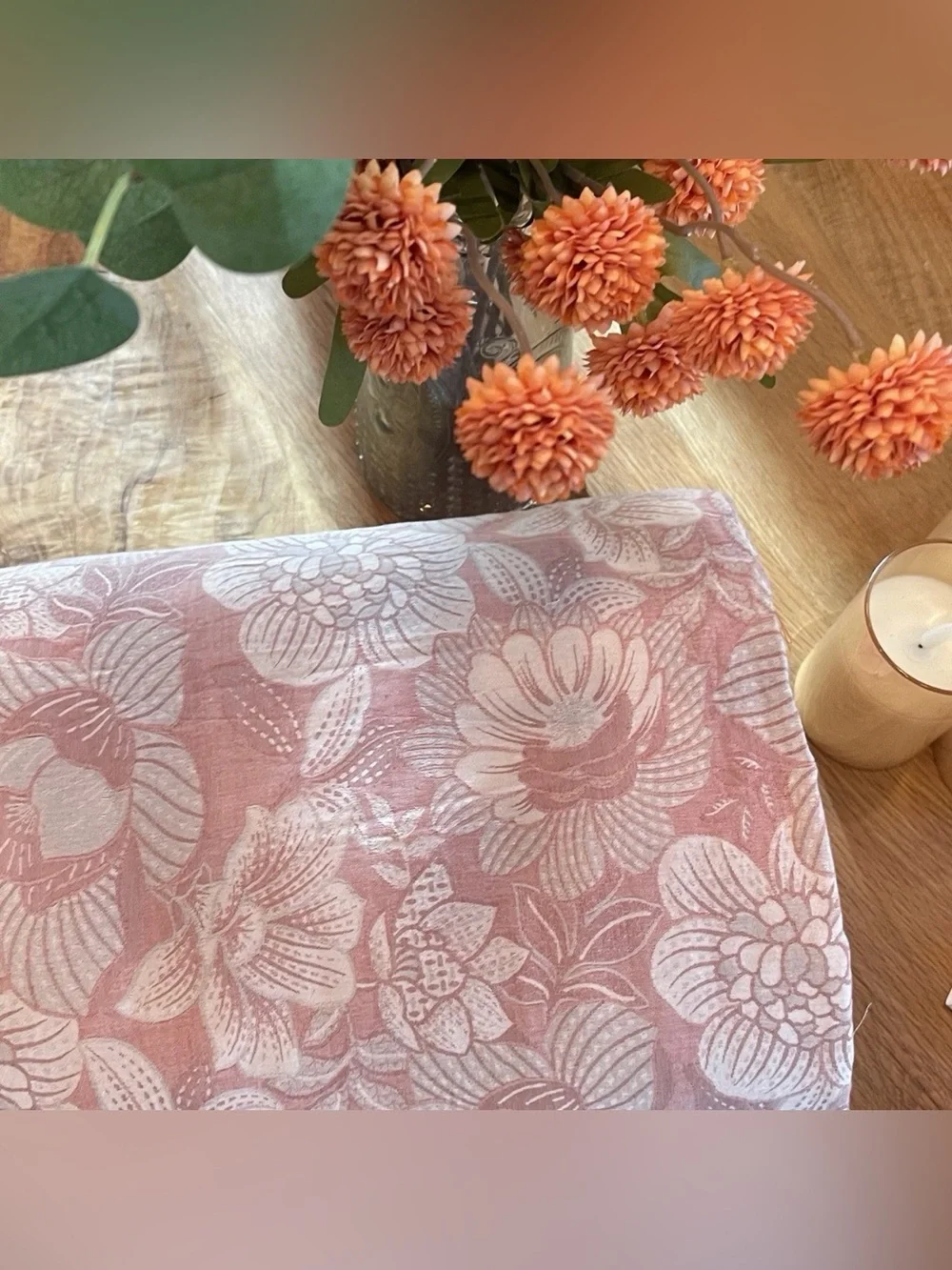 NEW Anthropologie Pink Floral Cotton Boho Queen / King Bedding Duvet & Sham Set